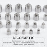 32Pcs 8 Style 201 Stainless Steel Cord Ends, End Caps, Column, Stainless Steel Color, 8~14.5x4~11mm, Hole: 1.5~3mm, 4pcs/style
