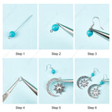 DIY Moon and Star Earring Making Kit, Including Alloy Enamel Pendants & Links Connectors, Brass Earring Hooks, Synthetic Turquoise Beads, Antique Silver & Platinum