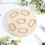 10Pcs Zinc Alloy Spring Gate Rings, Oval, Platinum, 44x25x5mm, Inner Diameter: 34.5x16mm