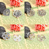 Tibetan Style Alloy Pendants, Knot Theme, Mixed Shapes, Antique Silver, 7.4x7.2x1.7, 20pcs/set