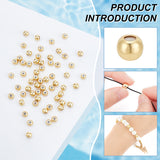 60Pcs Brass Beads, Rubber inside, Slider Beads, Stopper Beads, Long-lasting Plated, Rondelle, Real 18K Gold Plated, 6x4.5mm, Hole: 2mm