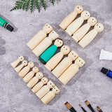 18Pcs 9 Style Unfinished Wooden Peg Dolls Display Decorations, for Painting Craft Art Projects, Beige, 15~21.5x34~71mm, 2pcs/style