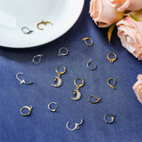 200Pcs 4 Style Iron Leverback Earring Findings, with Horizontal Loops, Golden & Stainless Steel Color, 13x13x2mm, Hole: 1.2mm, Pin: 0.8mm, 15x11.5x1.5mm, Hole: 2mm, 50Pcs/style