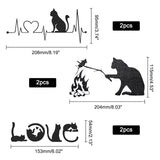 6Pcs 3 Style Waterproof 3D PVC Wall Stickers, with Adhesive Tape, for Cars Motorbikes Luggages Skateboard Decor, Cat with Word LOVE & HeartBeat, Mixed Color, 5.4~11.5x15.3~20.8x0.01~0.02cm, 2pcs/style