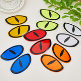 6 Sheets 6 Colors Eye Shape Waterproof PET Car Stickers, Reflective Eye Decals for Auto & Motorcycle Decoration, Mixed Color, 60x104x0.5mm, 2pcs/sheet