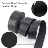 1 Roll PU Leather Cord, Flat, Black, 30x1.8mm, about 3.28 Yards(3m)/Roll