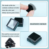 72Pcs Plastic Jewelry Storage Boxes, with Visual Window and Sponge Inside, Square, Black, 2.95x2.95x1.65cm