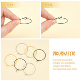 90Pcs 3 Style 316 Surgical & 304 Stainless Steel Wine Glass Charm Rings, Hoop Earring Findings, DIY Material for Basketball Wives Hoop Earrings, Mixed Color, 25x25~29mm, Pin: 0.7mm, 30pcs/style
