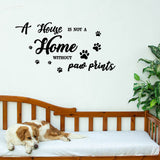Translucent PVC Self Adhesive Wall Stickers, Waterproof Building Decals for Home Living Room Bedroom Wall Decoration, Paw Print, 960x390mm