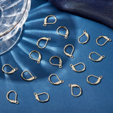 50Pcs 304 Stainless Steel Leverback Earring Findings, with Horizontal Loops, Golden, 15.5x10x1.5mm, Hole: 1.5mm