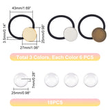 DIY Blank Dome Hair Ties Making Kit, Including Brass Cabochon Settings, with Rubber and Polyester, Glass Cabochons, Mixed Color, 36Pcs/box