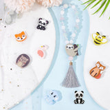 15Pcs 15 Style Food Grade Eco-Friendly Silicone Beads, Chewing Beads For Teethers, DIY Nursing Necklaces Making, Flamingo & Panda & Cat & Hedgehog, Mixed Color, 21~35x20~34x5~10.5mm, Hole: 2~3.5mm, 1pc/style