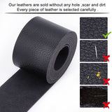 PU Leather Fabric Plain Lychee Fabric, for Shoes Bag Sewing Patchwork DIY Craft Appliques, Black, 5x0.15cm