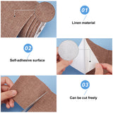 Self-Adhesive Linen Fabric Clothing Patches, Inside & Outside Fabric Repair Patches, Flat, Tan, 78x0.8mm, 3m/roll