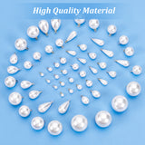 ABS Plastic Imitation Pearls Pendants, with Alloy Loops, Round/Teardrop, Platinum & Light Gold, 7~23.5x4~19.5mm, Hole: 1.2~2mm, 30pcs/bag