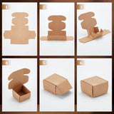 Square Folding Kraft PaperJewelry Storage Boxes, Handmade Soap Cases, BurlyWood, 4.3x4.3x2.7cm