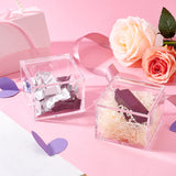 4 Grids Transparent Plastic Gift Boxes, with Flip Cover, Square, Clear, 7.9x7.9x6cm, Inner Diameter: 4.8x4.8x4.7cm