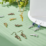 50 Pcs 5 Colors Zinc Alloy Gun Necklace Pendants, Revolver Pistol Charm, Mixed Color, 10pcs/color