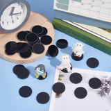 50Pcs Acrylic Flat Round Action Figure Display Bases, Black, 3x0.2cm