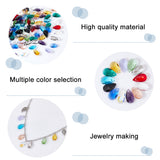 104Pcs 13 Colors Faceted Teardrop Glass Pendants, Mixed Color, 16x9x6mm, Hole: 1mm, 8pcs/color