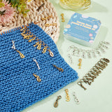 1 Set 3 Colors Alloy Number Charm Knitting Row Counter Chain with Brass Rings, and Lobster Clasp Stitch Markers, for Tracking Project Progress, Mixed Color, Counter Chain: 9cm, 3pcs, Stitch Marker: 2.7cm, 30pcs