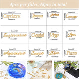 Golden Plated Alloy Cabochons, Twelve Constellations, 108x74x18mm
