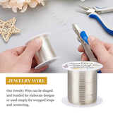 Round Copper Wire, for Wire Wrapped Jewelry Making, Silver, 22 Gauge, 0.6mm, about 164.04 Feet(50m)/roll