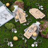 16Pcs 2 Style Sports Theme Keychain, Shoes Football Pendant Alloy Keychain, with 16Pcs Organza Bags and 16Pcs Kraft Paper Price Tags, Antique Silver, Keychain: 7.7cm, Pendant: 22~24x12~18.5x3.5mm, 8pcs/style