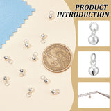 10Pcs Sterling Silver Pendants, Bell Charms, with Jump Rings, Silver, 6.6x4mm, Hole: 4mm