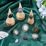 DIY Gemstone Finger Ring Making Kit, Including Bowknot & Flower & Oval Adjustable Alloy Ring Settings, Natural & Synthetic Mixed Stone Cabochons, 12Pcs/bag