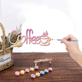 Laser Cut Basswood Wall Sculpture, for Home Decoration Kitchen Supplies, Word Coffee, 120x300x5mm