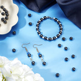 Round Non-magnetic Synthetic Hematite Beads Strands, Grade AA, Black, 8mm, Hole: 1.8~2mm, about 53pcs/Strand, 2strands/box