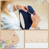 Wooden Knitting Crochet Bottoms Set, DIY Weaving Crochet Knitting Base Supplies, Round/Oval/Square/Rectangle, BurlyWood, 10~26x2.5~25x0.35cm, Hole: 3mm, 12pcs/set