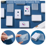 Transparent Acrylic Loose Diamond Display Boxes, with Sponge Inside, for Gemstone, Jewelry Storage, Rectangle, White, 5.7x3.7x1.5cm, Inner Diameter: 5.3x3.3x1.1cm