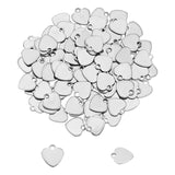 201 Stainless Steel Laser Cut Charms, Blank Stamping Tag, Heart, Stainless Steel Color, 9.5x9.5x1mm, Hole: 1.2mm, 200pcs/box