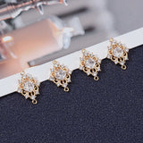 8Pcs Brass Clear Cubic Zirconia Connector Charms, Rhombus Links, for Jewelry DIY Craft Making, Nickel Free, Real 18K Gold Plated, 18.5x13.5x3mm, Hole: 1mm