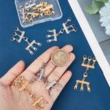 8Pcs 2 Colors 304 Stainless Steel Multi-strand Clasps with Lobster Claw Clasps, Layered Necklaces Clasps, Multiple Necklace Seperator Connectors, Golden & Stainless Steel Color, 59~60x20mm, 4pcs/color