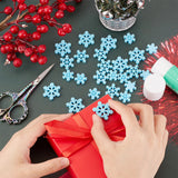3 Styles Christmas Opaque Resin Cabochons, with Glitter Powder, Snowflake, Light Sky Blue, 18~28.5x16~25.5x4~5mm, 120pcs/box