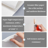 Ceramic Fiber Fireproof Paper, DIY Glass Fusing Auxiliary Accessories, for Microware Kiln, Rectangle, White, 30x20x0.3cm