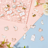 Animal Theme Alloy Enamel Pendants, Light Gold, Mixed Color, 30pcs/box