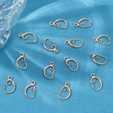 30Pcs Brass Earring Hooks, with Horizontal Loop, Real 18K Gold Plated, 15.5x11x2mm, Hole: 1.5mm, 18 Gauge, Pin: 1mm