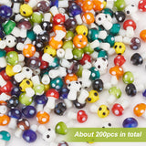 10 Colors Mushroom Handmade Lampwork Beads Strands, Mixed Color, 16x12mm, Hole: 2mm, about 20pcs/strand, 13.7 inch