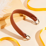 Imitation Leather Bag Handles, with Platinum Alloy Spring Gate Ring, Chocolate, 33.5x3.5x0.5cm