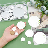 Acrylic Self Adhesive Mirror Wall Stickers, Mirror Tiles, Flat Round, Mixed Color, 20~75x0.8~1.5mm, 100pcs/box