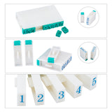 Plastic Detachable Number 0~9 Digits & A~Z Digits Numerals Stamp Set, Rectangle, White, 0.7x0.5cm