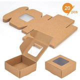 Cardboard Folding Box, Jewelry Gift Box, with Clear Window, Square, BurlyWood, 8.5x8.5x3.5cm