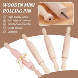 14Pcs 2 Style Wooden Rolling Pin, for Baking Embossed Cookies, Kitchen Tool, Navajo White, 200x25mm, 4pcs