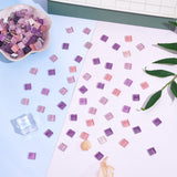 Transparent Glass Cabochons, Mosaic Tiles, for Home Decoration or DIY Crafts, Square, Violet, 10x10x4mm, 200pcs/bag