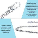 Bag Strap Chains, Iron Curb Link Chains, with Swivel Lobster Claw Clasps, Platinum, 47.2 inch(120cm), 0.7cm