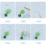 DIY Dangle Earring Making Kits, Including Alloy Pendants, Shell Pendants, Synthetic Hematite & Glass Beads, Brass Cable Chains and Earring Hooks, Green
